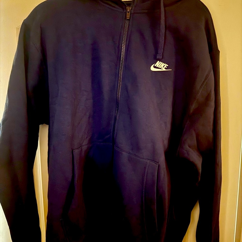 Nike Blue Zip Up Sweater with Swoosh